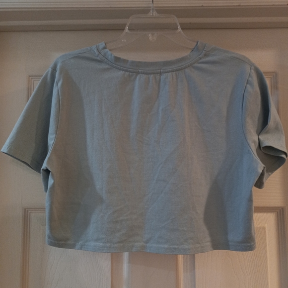 ROMWE Los Angeles Cali Crop Blue and orange Top Medium EUC - Picture 4 of 4